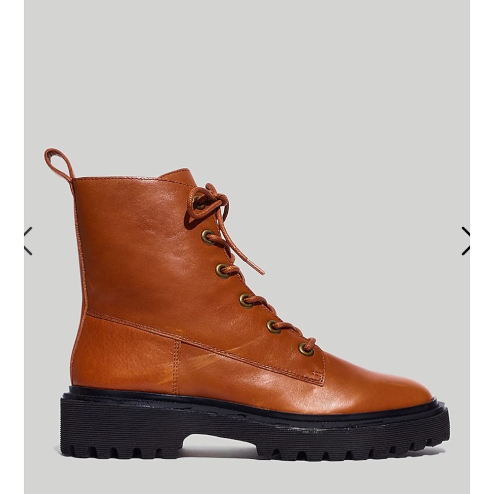NIB MADEWELL rayna lace up leather boots